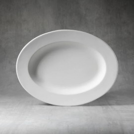 Ceramic Bisque Oval Rim Platter - Case of 4 Ceramic Bisque Oval Rim Platter - Case of 4